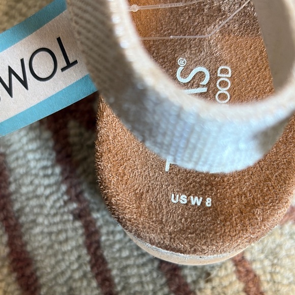 Toms Diana Crossover comfy chunky wedge espadrille Sandals neutral 8 NWT - Picture 8 of 13
